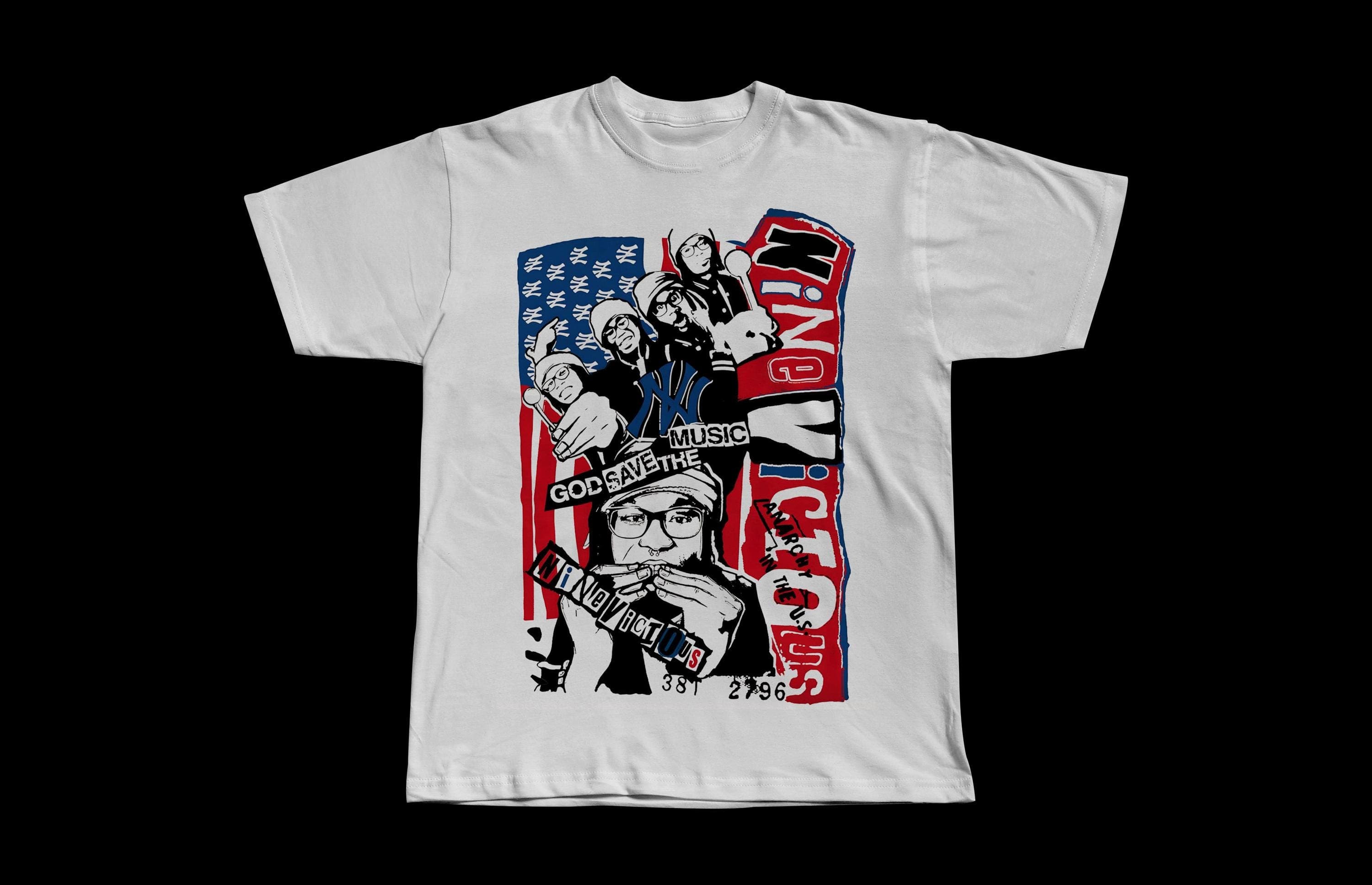 Nine Vicious God Save Music Tee | Heavyweight Cotton Streetwear Fit - Image 1