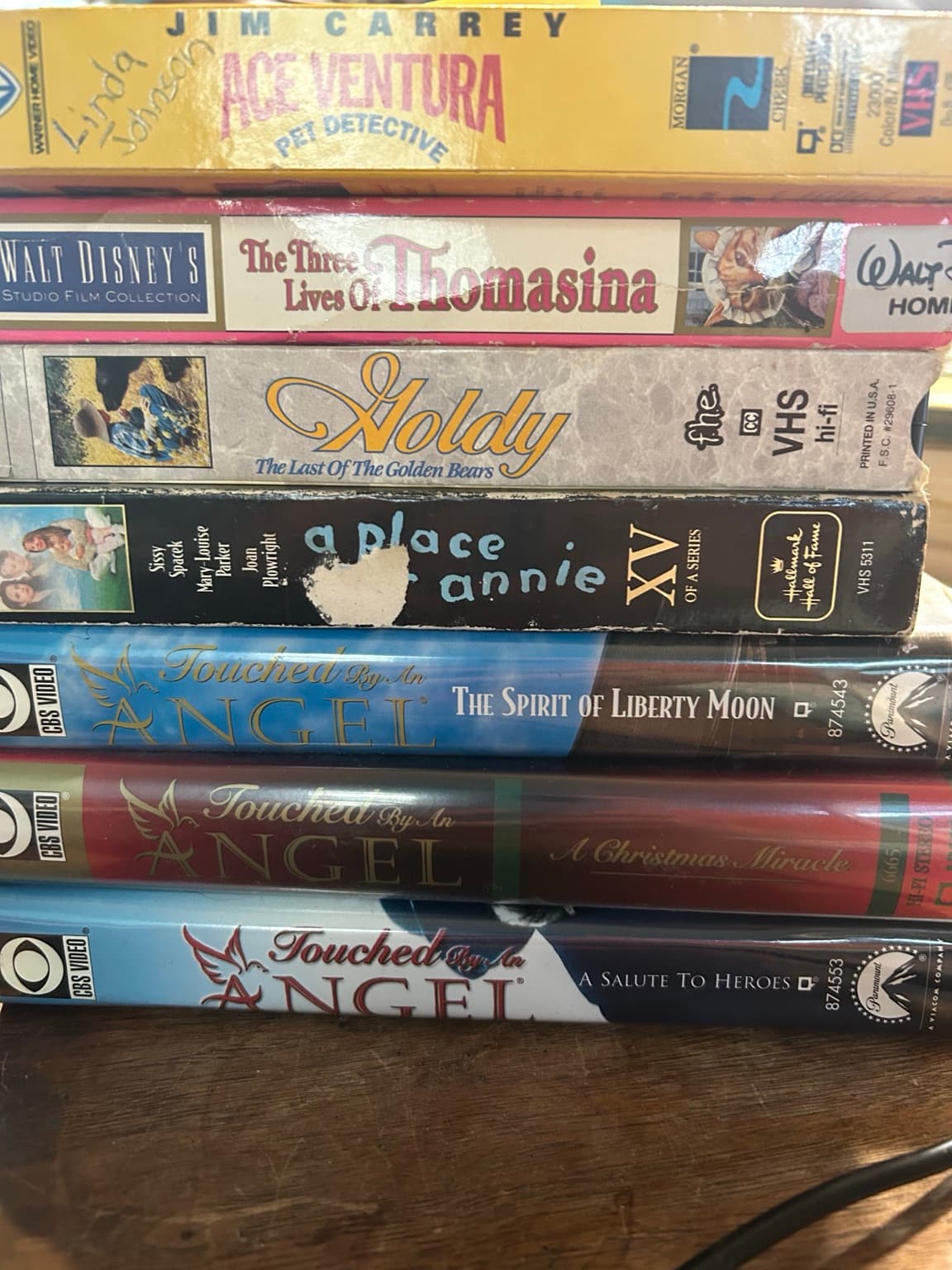 Drama & Family VHS Lot 7 Tapes – Touched By An Angel, Ace Ventura, Thomasina & More - Image 1