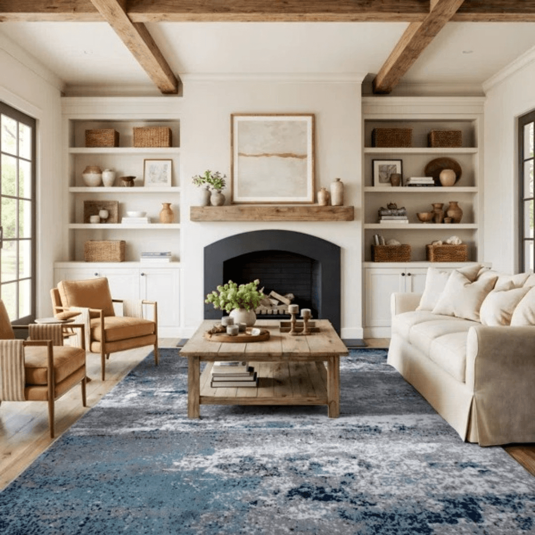 World Rug Gallery Wynn Blue Area Rug - Image 1