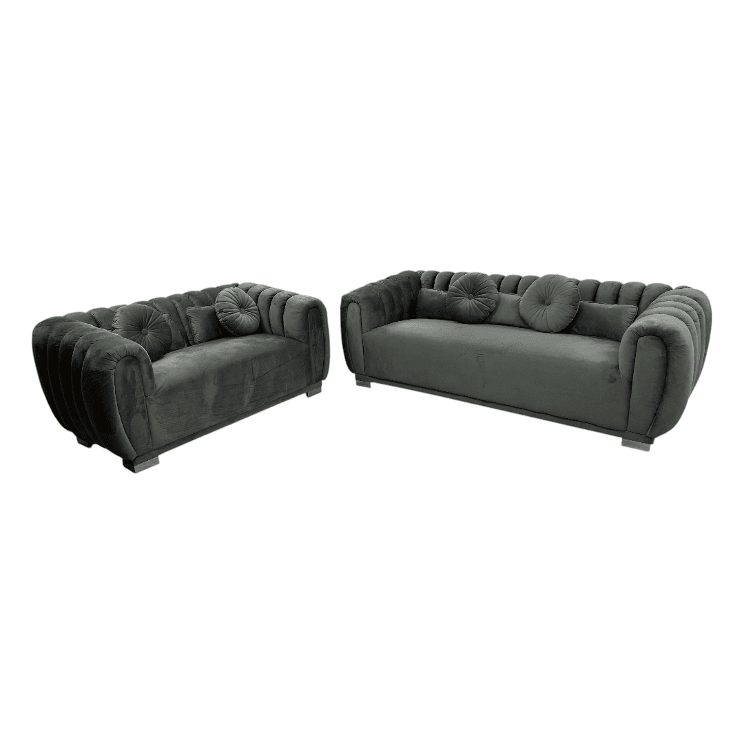 Everly Quinn Byrd Velvet 2-Piece Sofa Set - Thumbnail 5