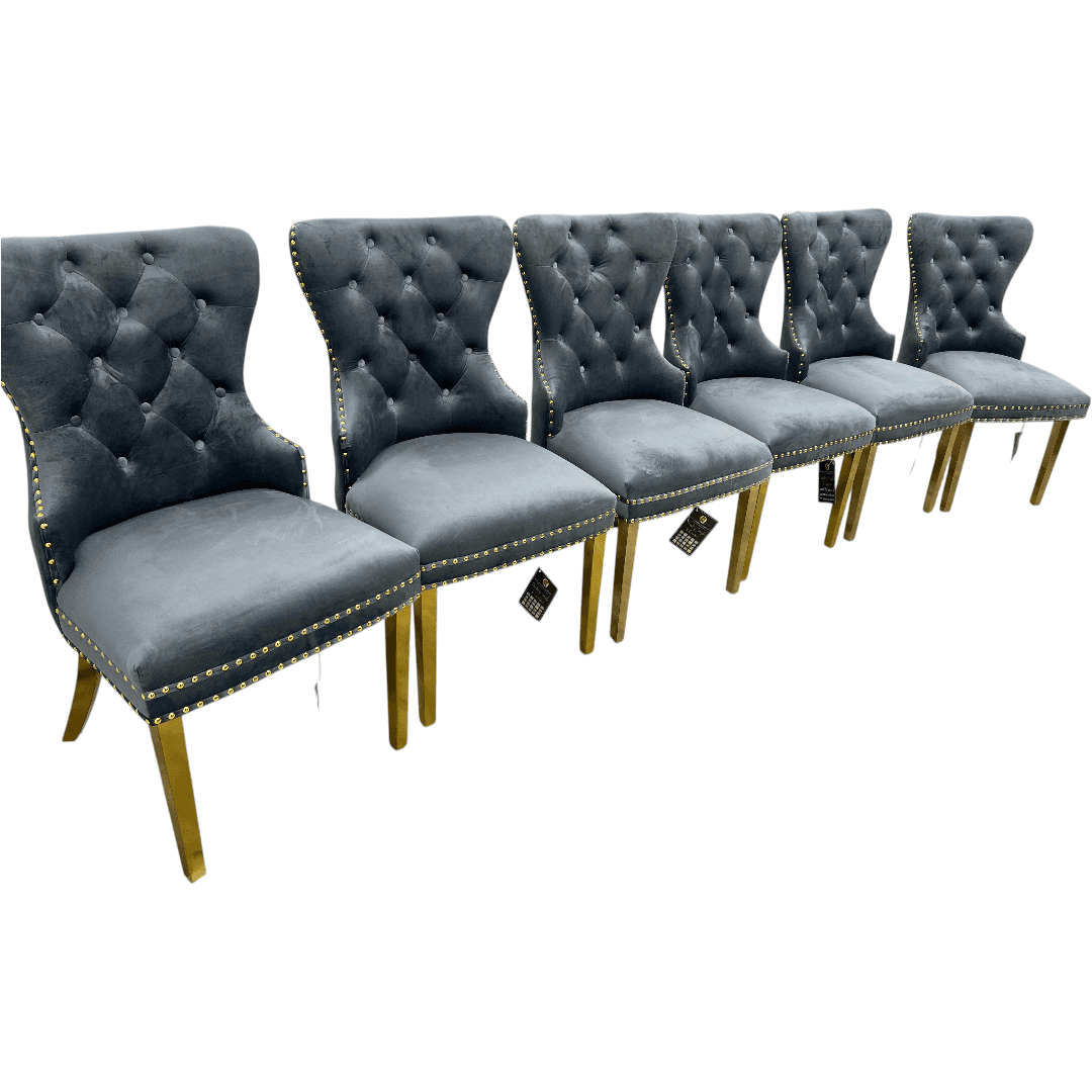 Rosdorf Park Upholstered Dining Chairs, Tufted Back Design With Stainless Steel Leg (Set of 6) - Thumbnail 6