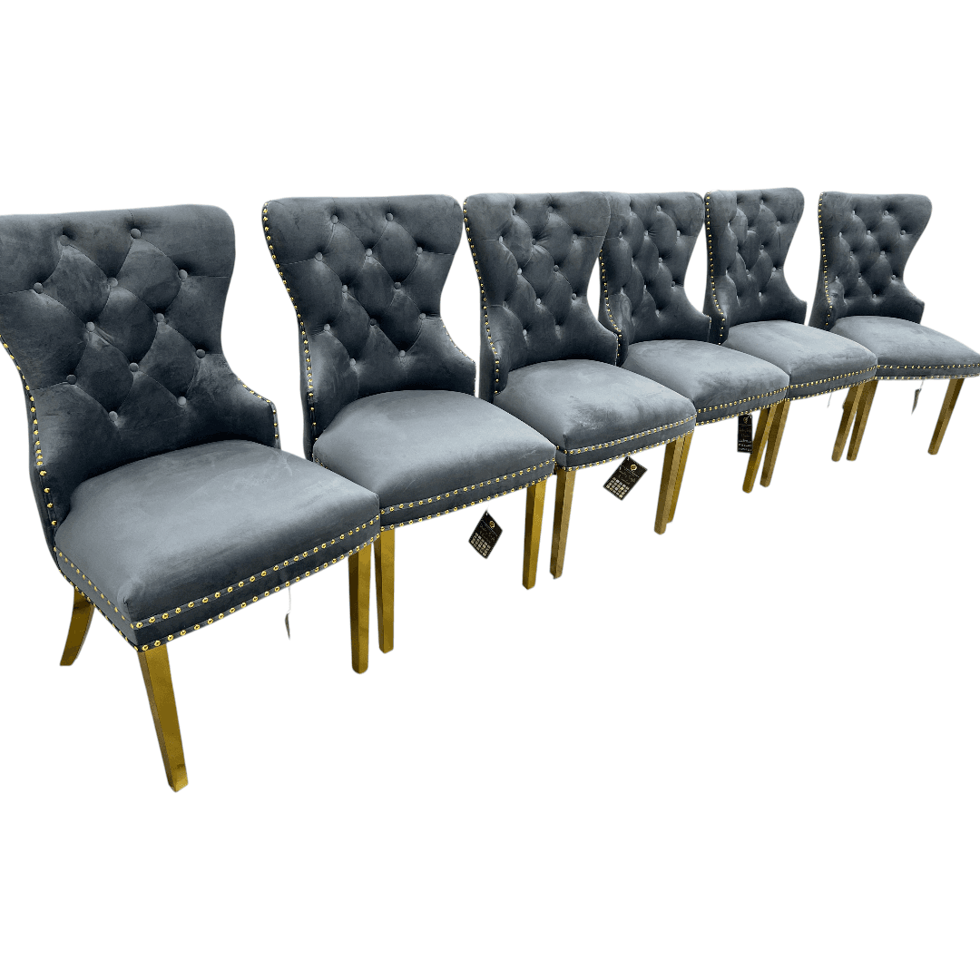 Rosdorf Park Upholstered Dining Chairs, Tufted Back Design With Stainless Steel Leg (Set of 6) - Thumbnail 7