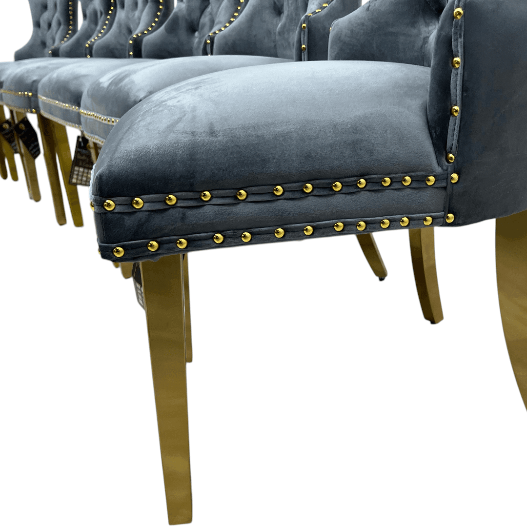 Rosdorf Park Upholstered Dining Chairs, Tufted Back Design With Stainless Steel Leg (Set of 6) - Thumbnail 11