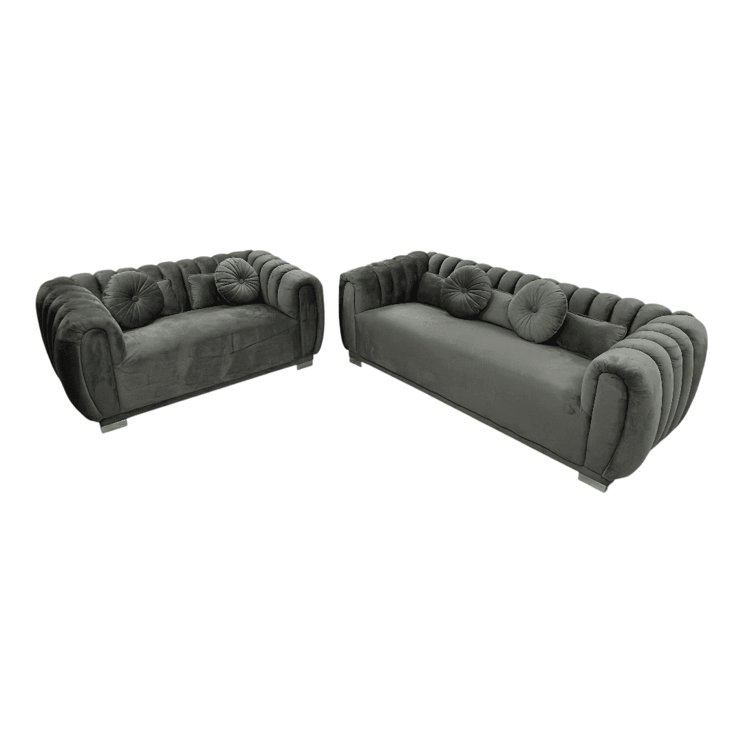 Everly Quinn Byrd Velvet 2-Piece Sofa Set - Thumbnail 11
