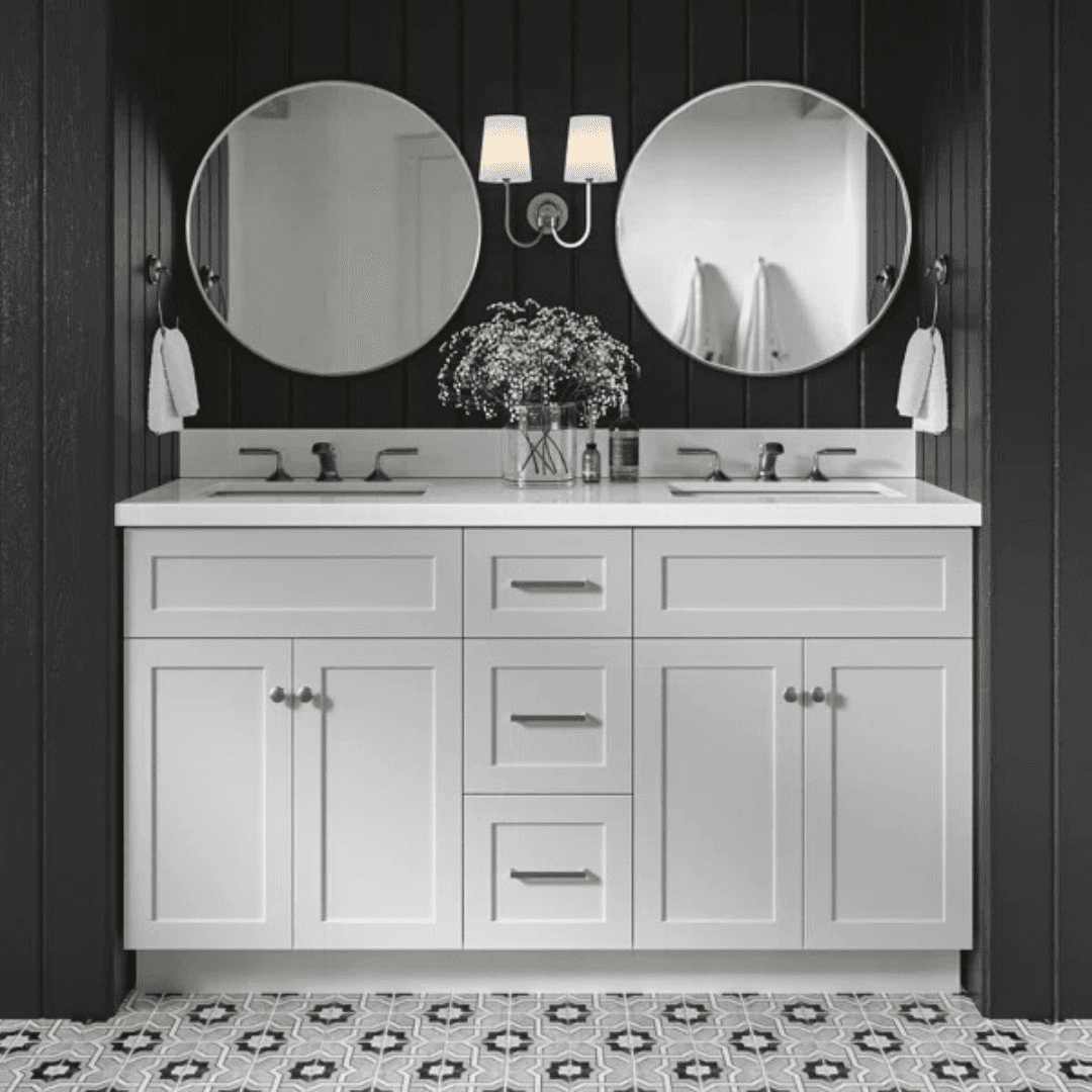 Red Barrel Studio Hamlet Double Bathroom Vanity with White Quartz Top - Image 1