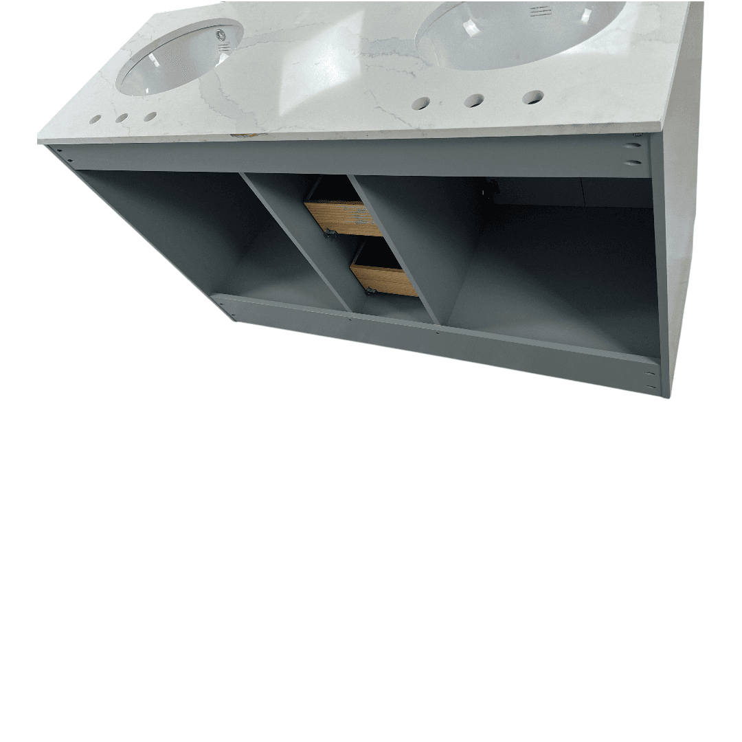 Red Barrel Studio Hamlet Double Bathroom Vanity with White Quartz Top - Thumbnail 8