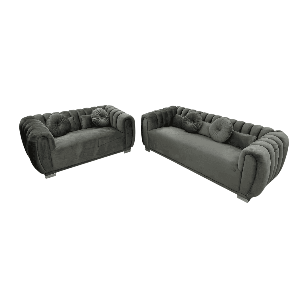 Everly Quinn Byrd Velvet 2-Piece Sofa Set - Thumbnail 12