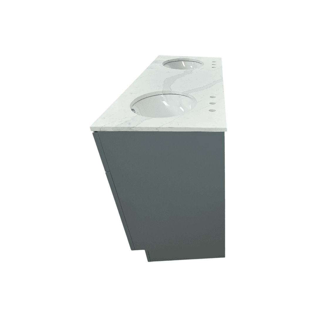 Red Barrel Studio Hamlet Double Bathroom Vanity with White Quartz Top - Thumbnail 11