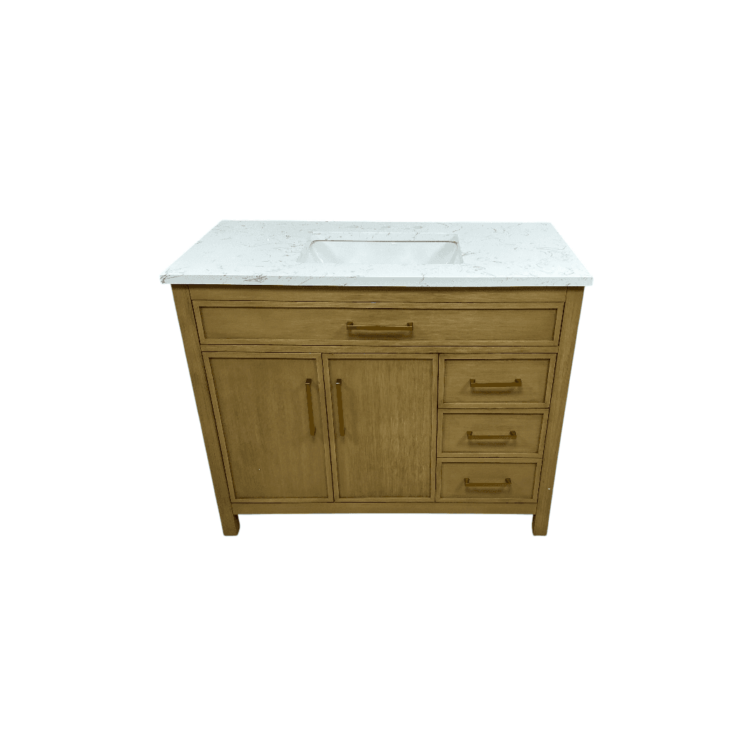 Sudio Design Logan 42″ Sand Vanity with Carrara White Top - Thumbnail 2