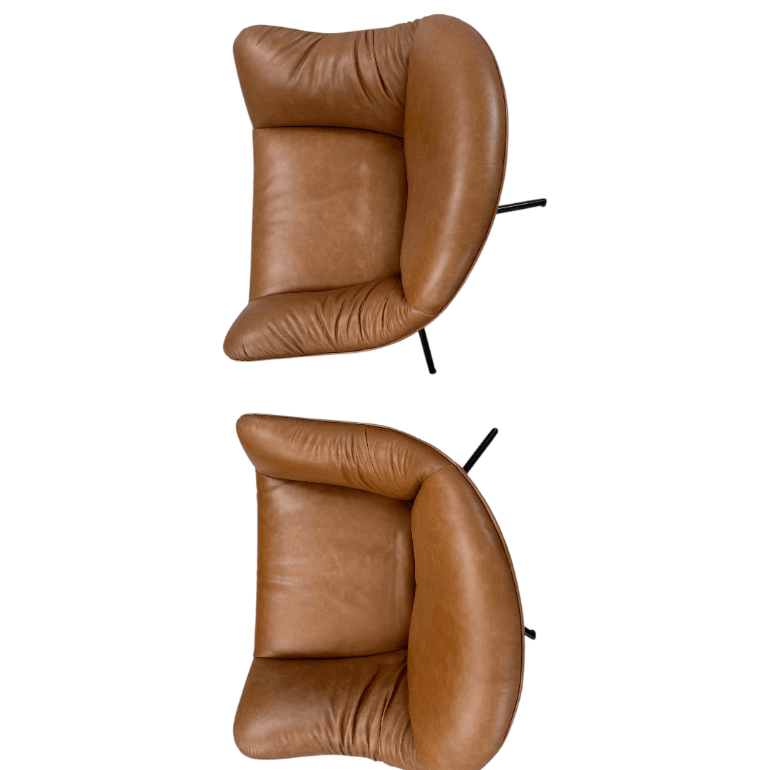 Castlery Arden Leather Swivel Armchair Set of 2 - Thumbnail 10