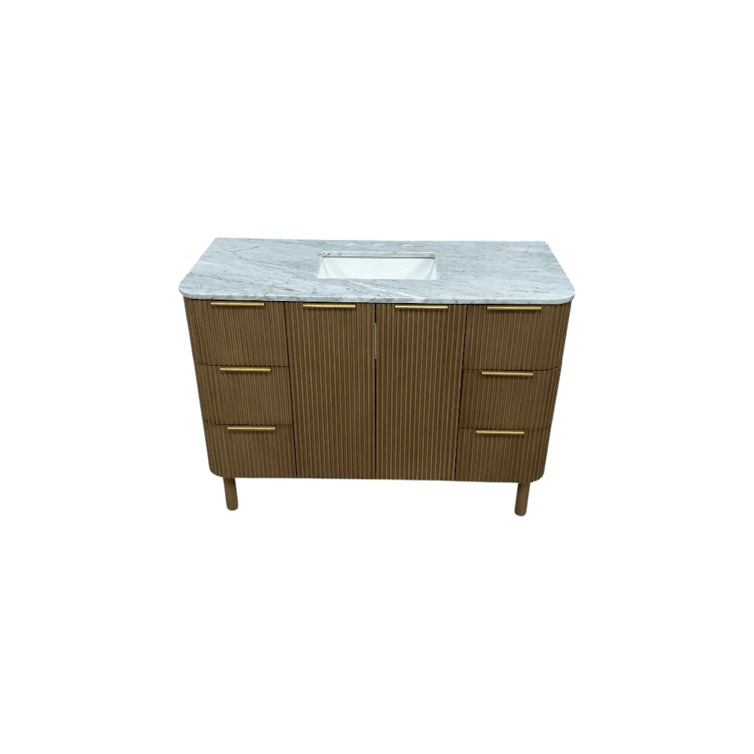 Highbury Furnishings Kensington 48" Bathroom Vanity in Fluted Birch - Thumbnail 3