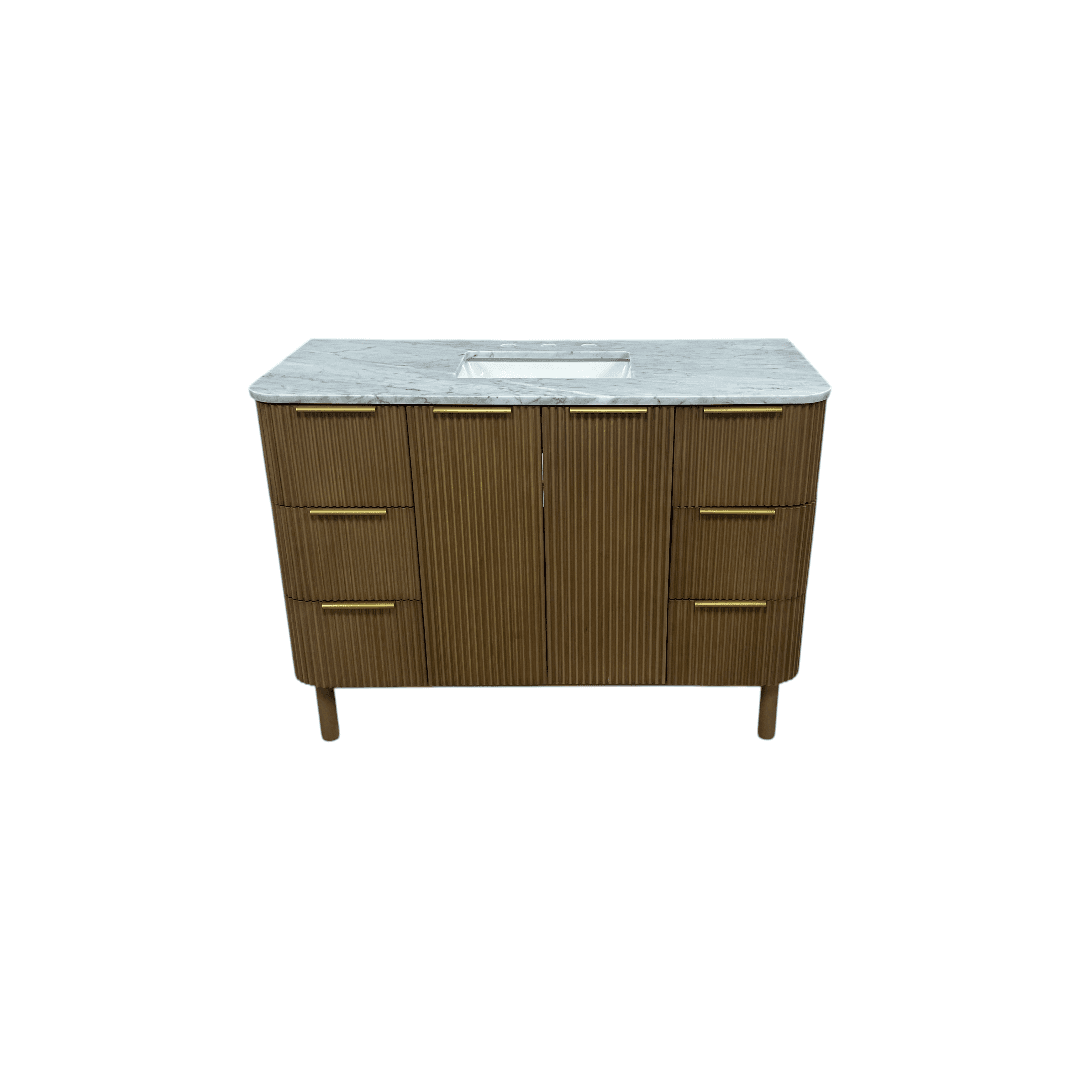 Highbury Furnishings Kensington 48" Bathroom Vanity in Fluted Birch - Thumbnail 2