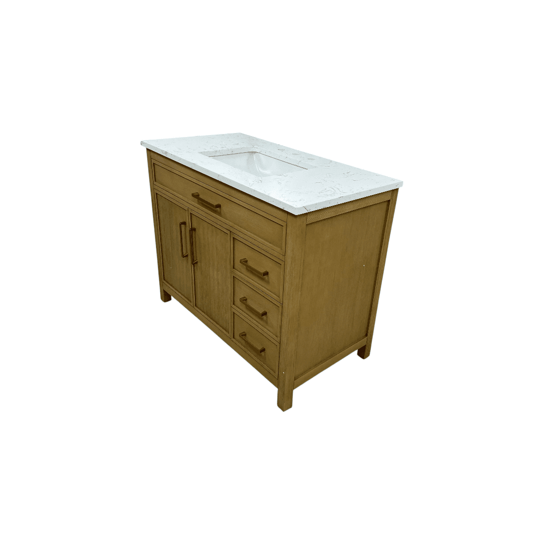 Sudio Design Logan 42″ Sand Vanity with Carrara White Top - Thumbnail 5