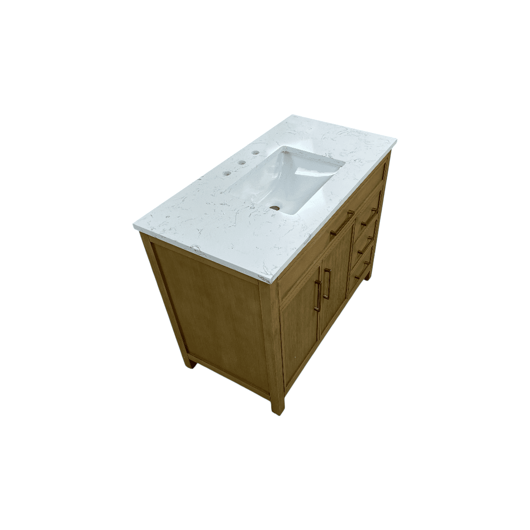 Sudio Design Logan 42″ Sand Vanity with Carrara White Top - Thumbnail 8