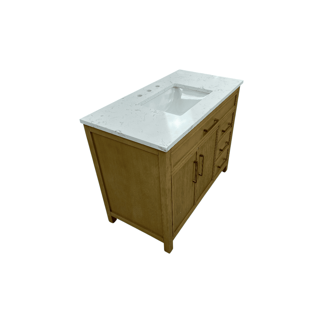 Sudio Design Logan 42″ Sand Vanity with Carrara White Top - Thumbnail 9
