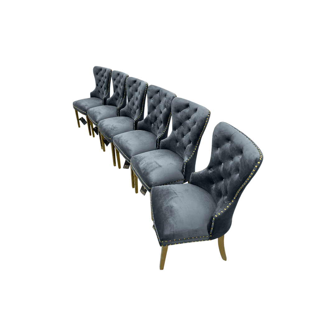 Rosdorf Park Upholstered Dining Chairs, Tufted Back Design With Stainless Steel Leg (Set of 6) - Thumbnail 4