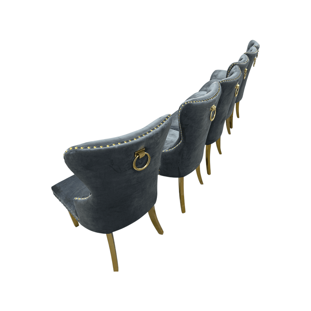 Rosdorf Park Upholstered Dining Chairs, Tufted Back Design With Stainless Steel Leg (Set of 6) - Thumbnail 8