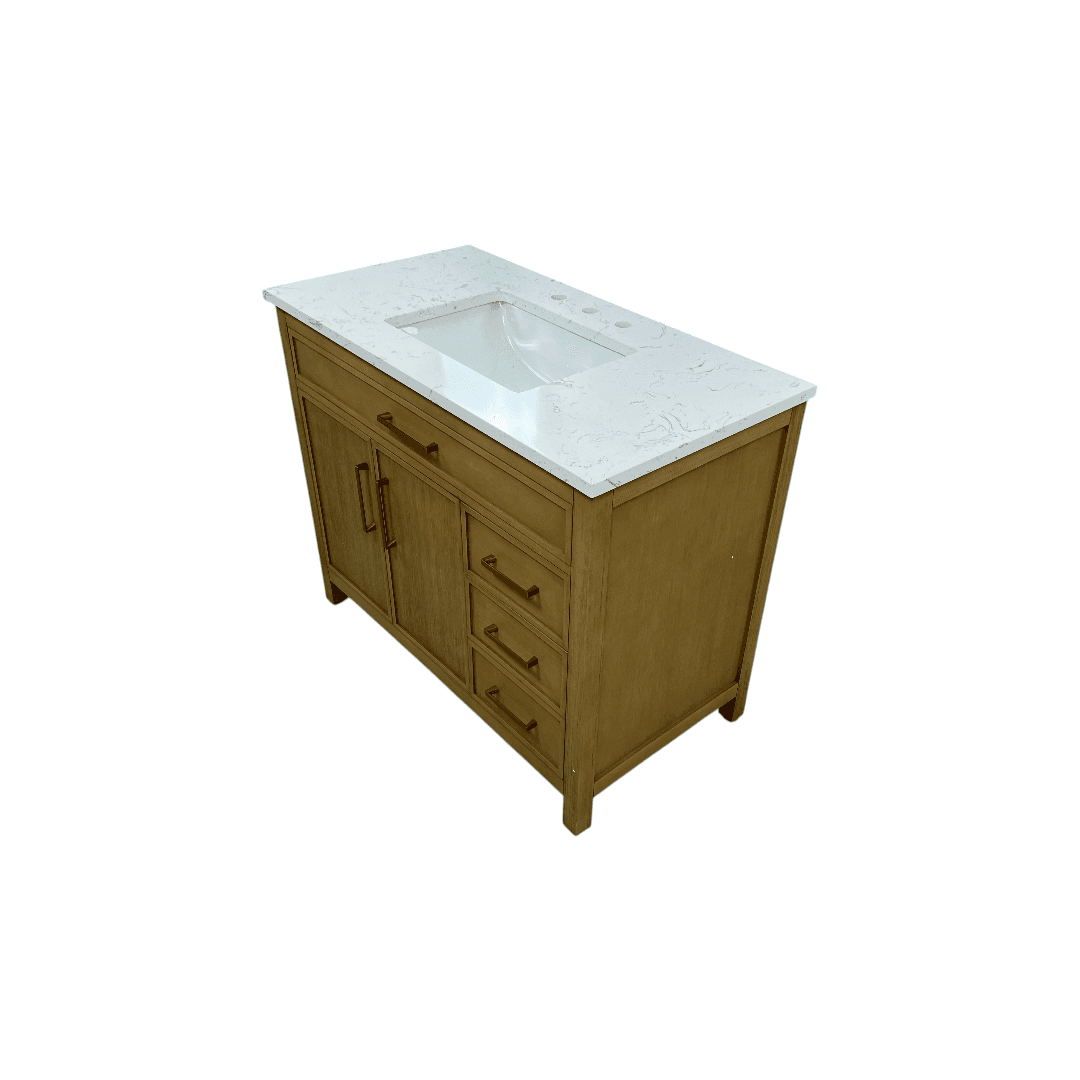 Sudio Design Logan 42″ Sand Vanity with Carrara White Top - Thumbnail 6