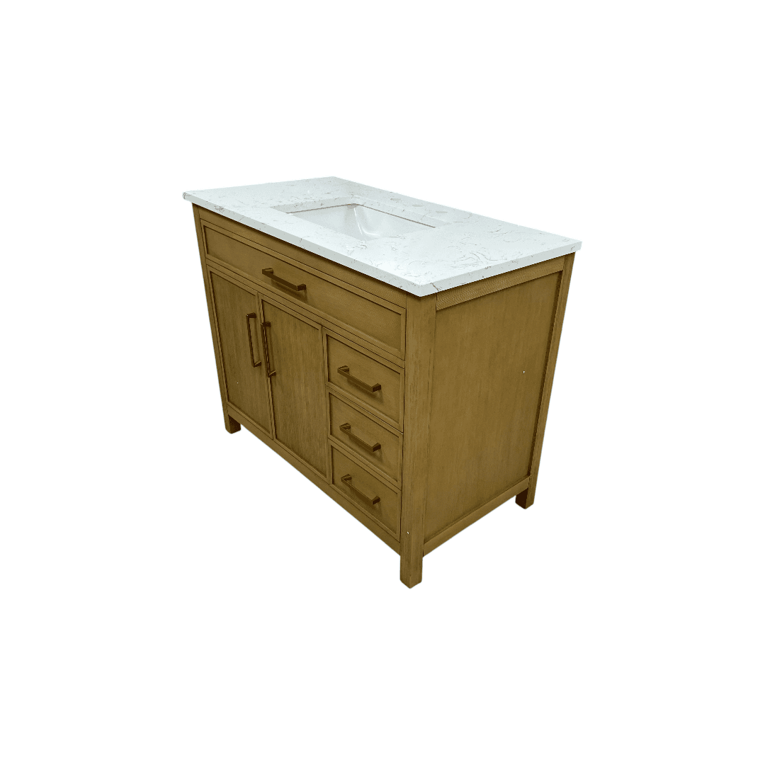 Sudio Design Logan 42″ Sand Vanity with Carrara White Top - Thumbnail 7
