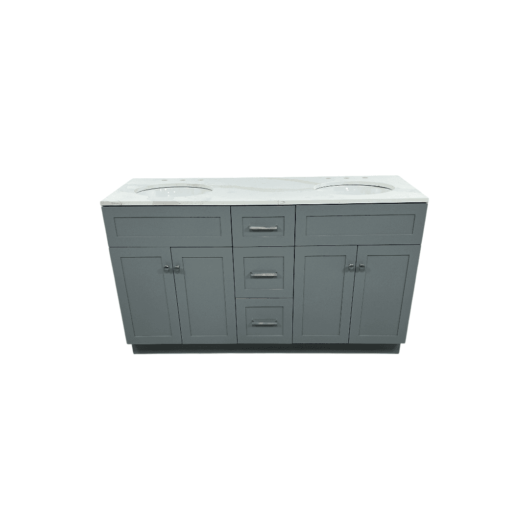 Red Barrel Studio Hamlet Double Bathroom Vanity with White Quartz Top - Thumbnail 3