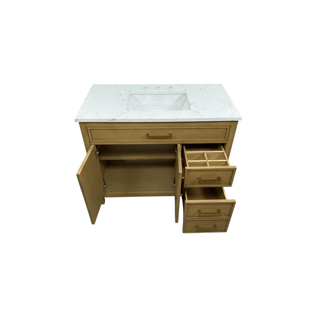 Sudio Design Logan 42″ Sand Vanity with Carrara White Top - Thumbnail 18