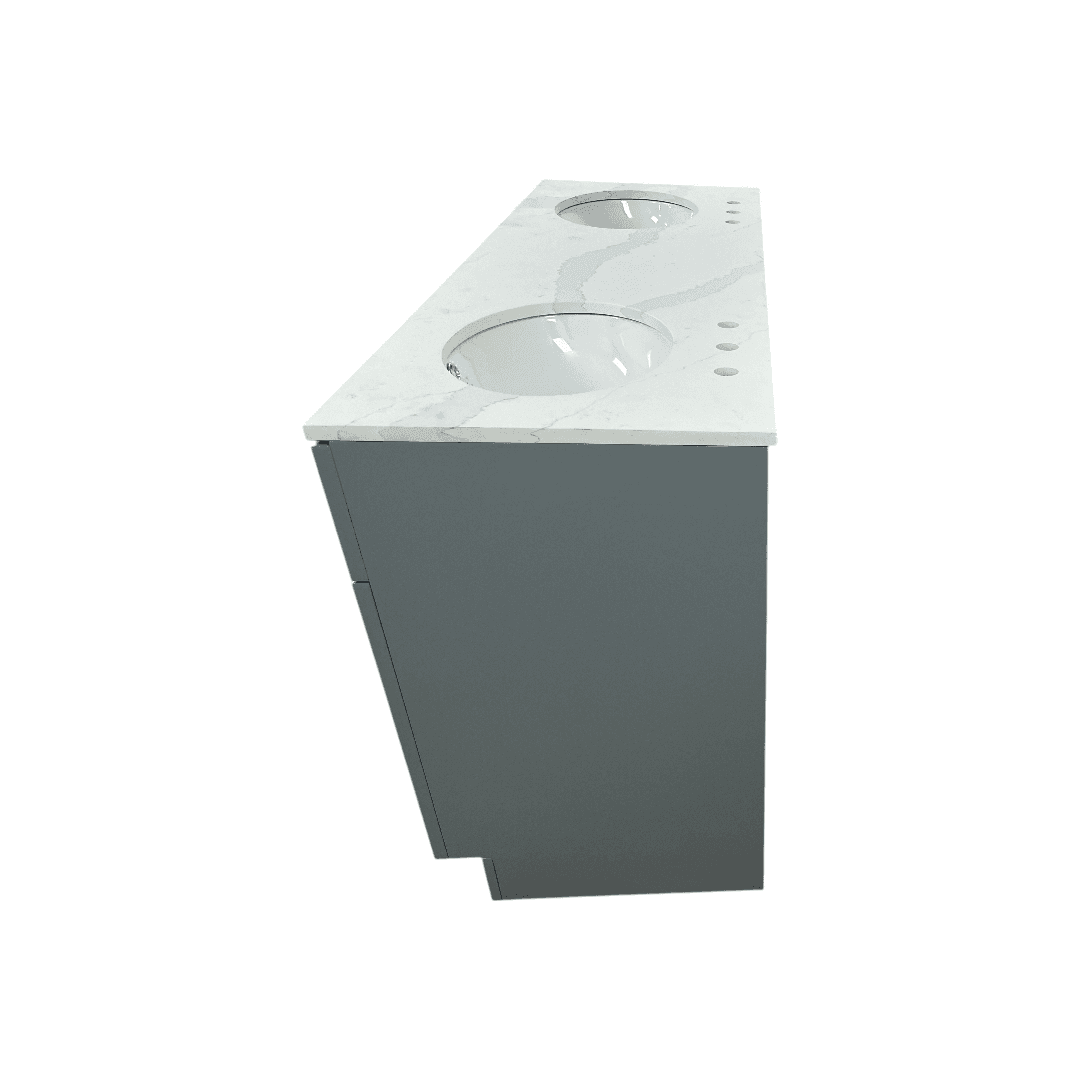 Red Barrel Studio Hamlet Double Bathroom Vanity with White Quartz Top - Thumbnail 10