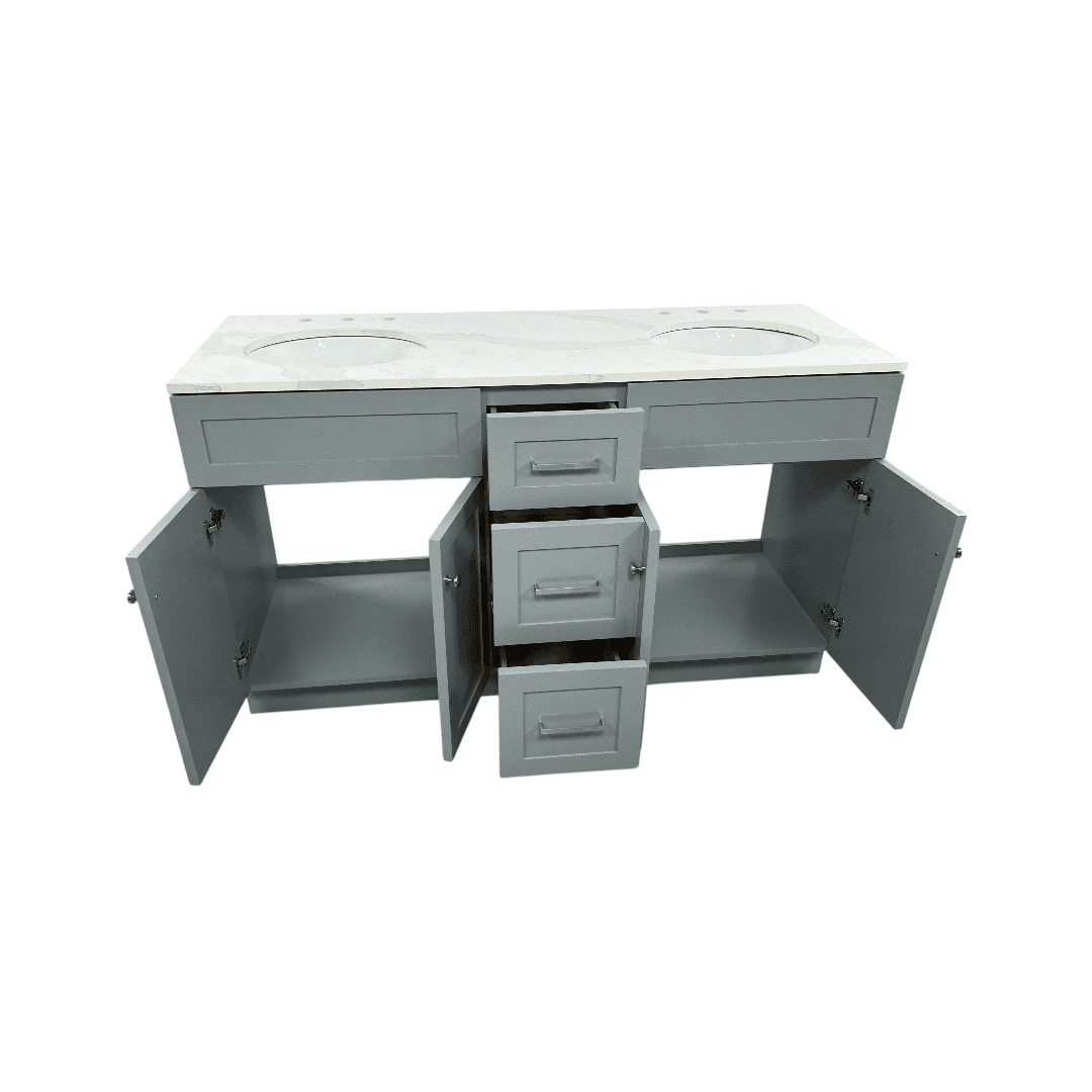 Red Barrel Studio Hamlet Double Bathroom Vanity with White Quartz Top - Thumbnail 14