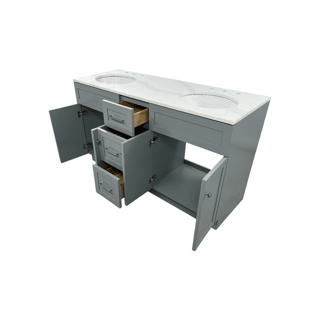 Red Barrel Studio Hamlet Double Bathroom Vanity with White Quartz Top - Thumbnail 16