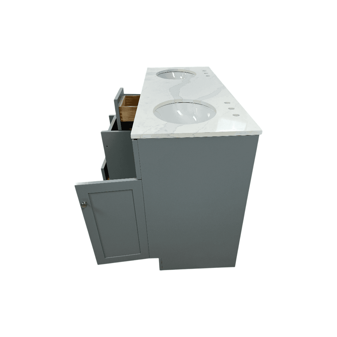 Red Barrel Studio Hamlet Double Bathroom Vanity with White Quartz Top - Thumbnail 17