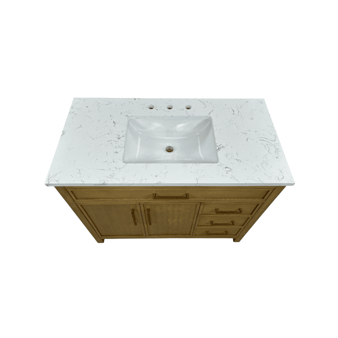 Sudio Design Logan 42″ Sand Vanity with Carrara White Top - Thumbnail 11