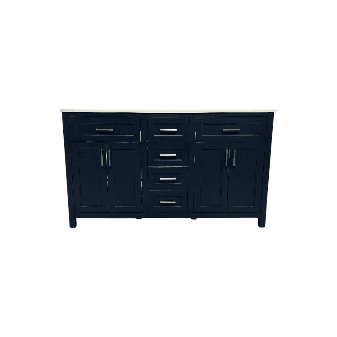 Lark Manor Chezkel 60'' Fully Assembled Double Bathroom Vanity with Ceramic Sink - Image 1