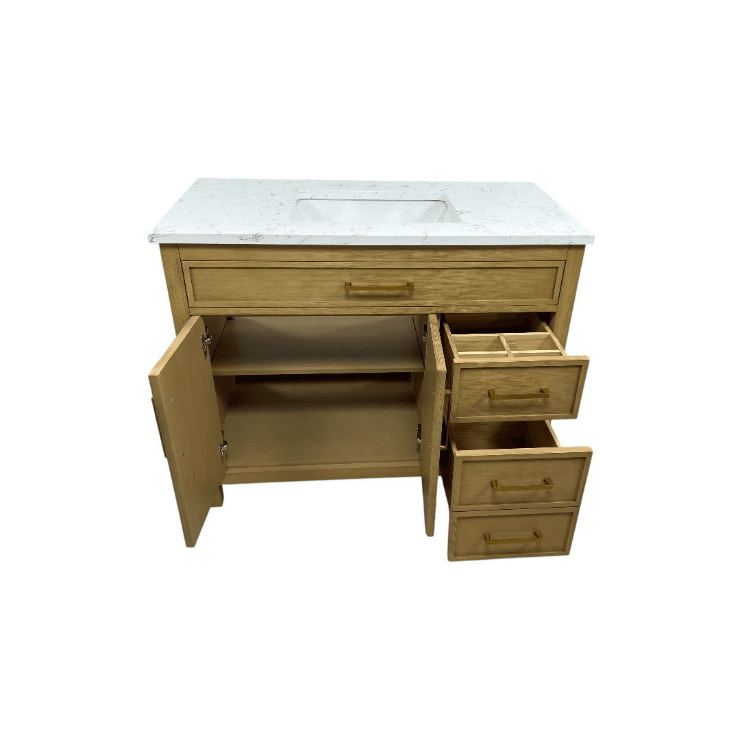 Sudio Design Logan 42″ Sand Vanity with Carrara White Top - Thumbnail 17