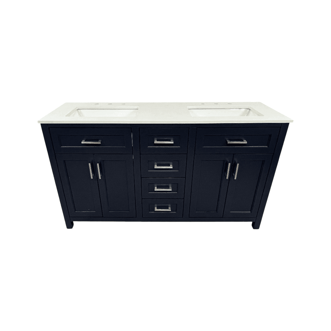 Lark Manor Chezkel 60'' Fully Assembled Double Bathroom Vanity with Ceramic Sink - Thumbnail 11