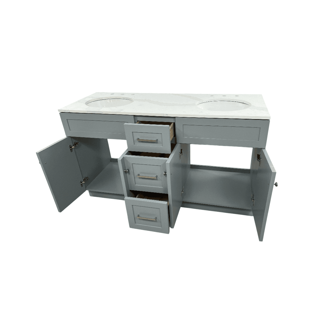 Red Barrel Studio Hamlet Double Bathroom Vanity with White Quartz Top - Thumbnail 15