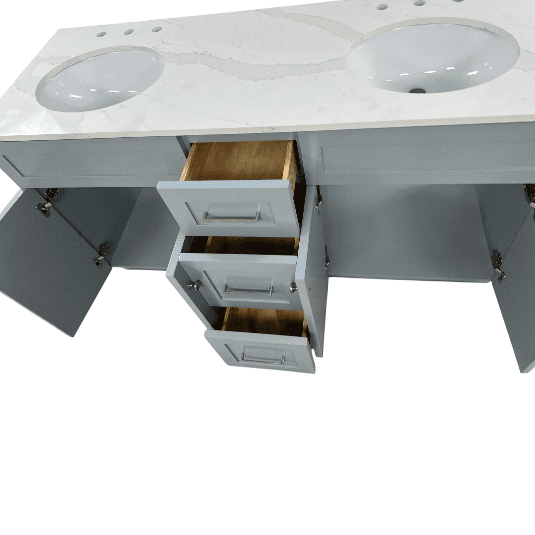 Red Barrel Studio Hamlet Double Bathroom Vanity with White Quartz Top - Thumbnail 19