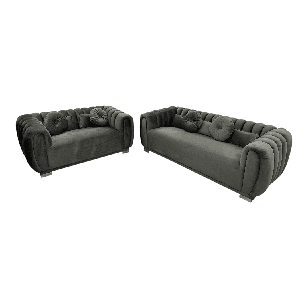 Everly Quinn Byrd Velvet 2-Piece Sofa Set - Thumbnail 13