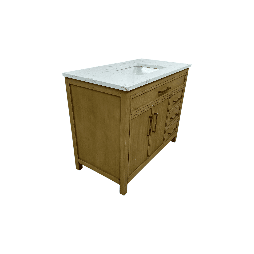Sudio Design Logan 42″ Sand Vanity with Carrara White Top - Thumbnail 10