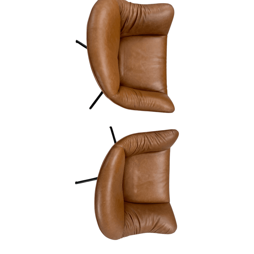Castlery Arden Leather Swivel Armchair Set of 2 - Thumbnail 11