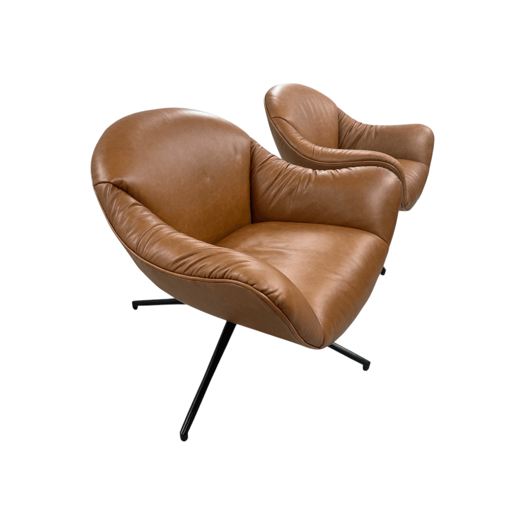 Castlery Arden Leather Swivel Armchair Set of 2 - Thumbnail 14