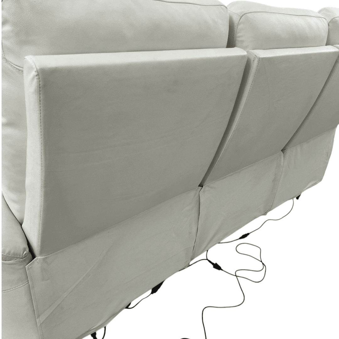 Latitude Run Viradis Genuine Leather Zero Clearance Recliner Power Reclining Sofa With USB Port, Modern 3 Seater Recliner Couch - Thumbnail 17