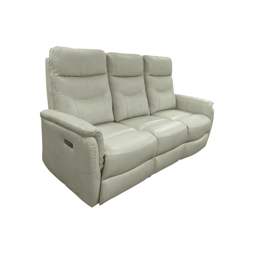 Latitude Run Viradis Genuine Leather Zero Clearance Recliner Power Reclining Sofa With USB Port, Modern 3 Seater Recliner Couch - Thumbnail 14