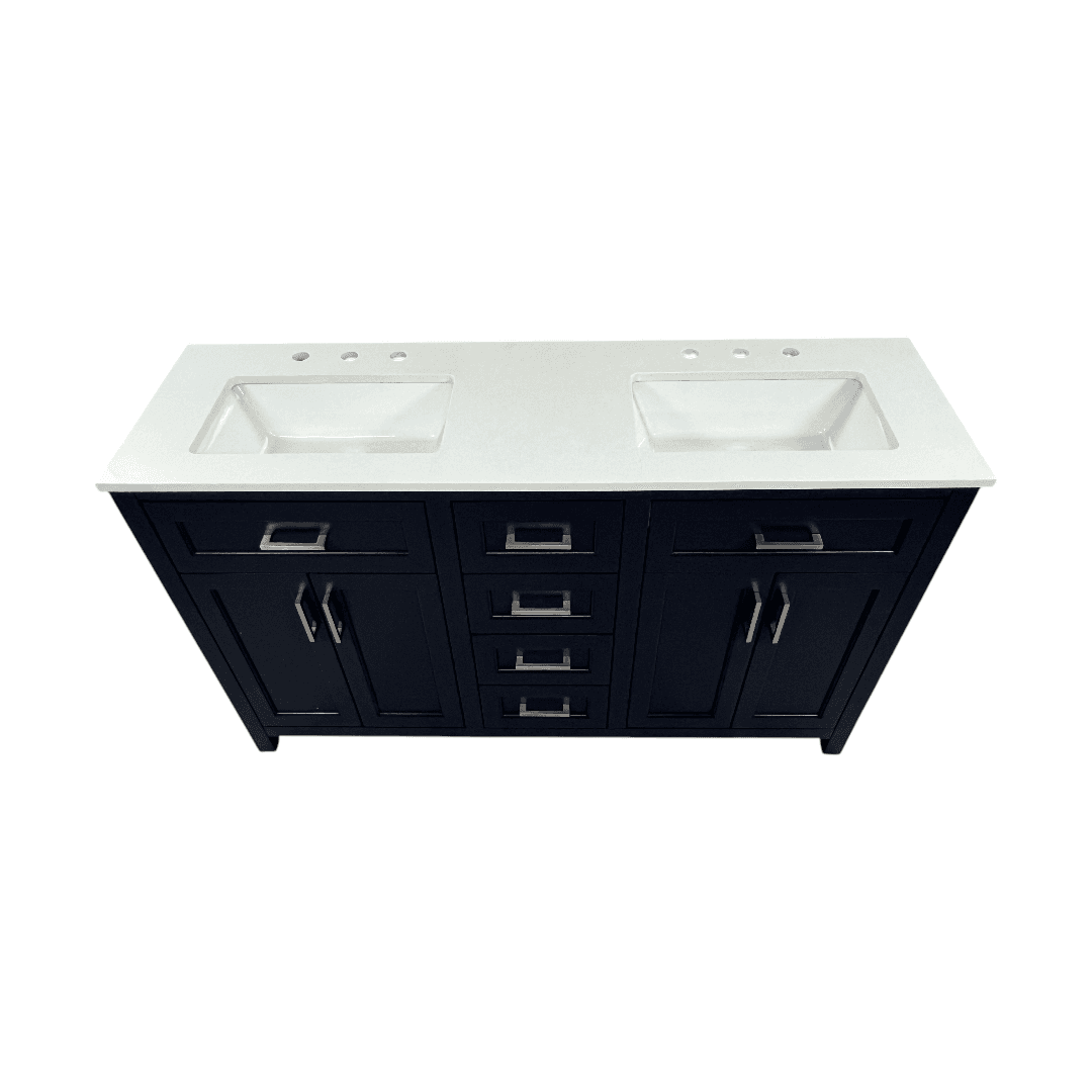 Lark Manor Chezkel 60'' Fully Assembled Double Bathroom Vanity with Ceramic Sink - Thumbnail 10