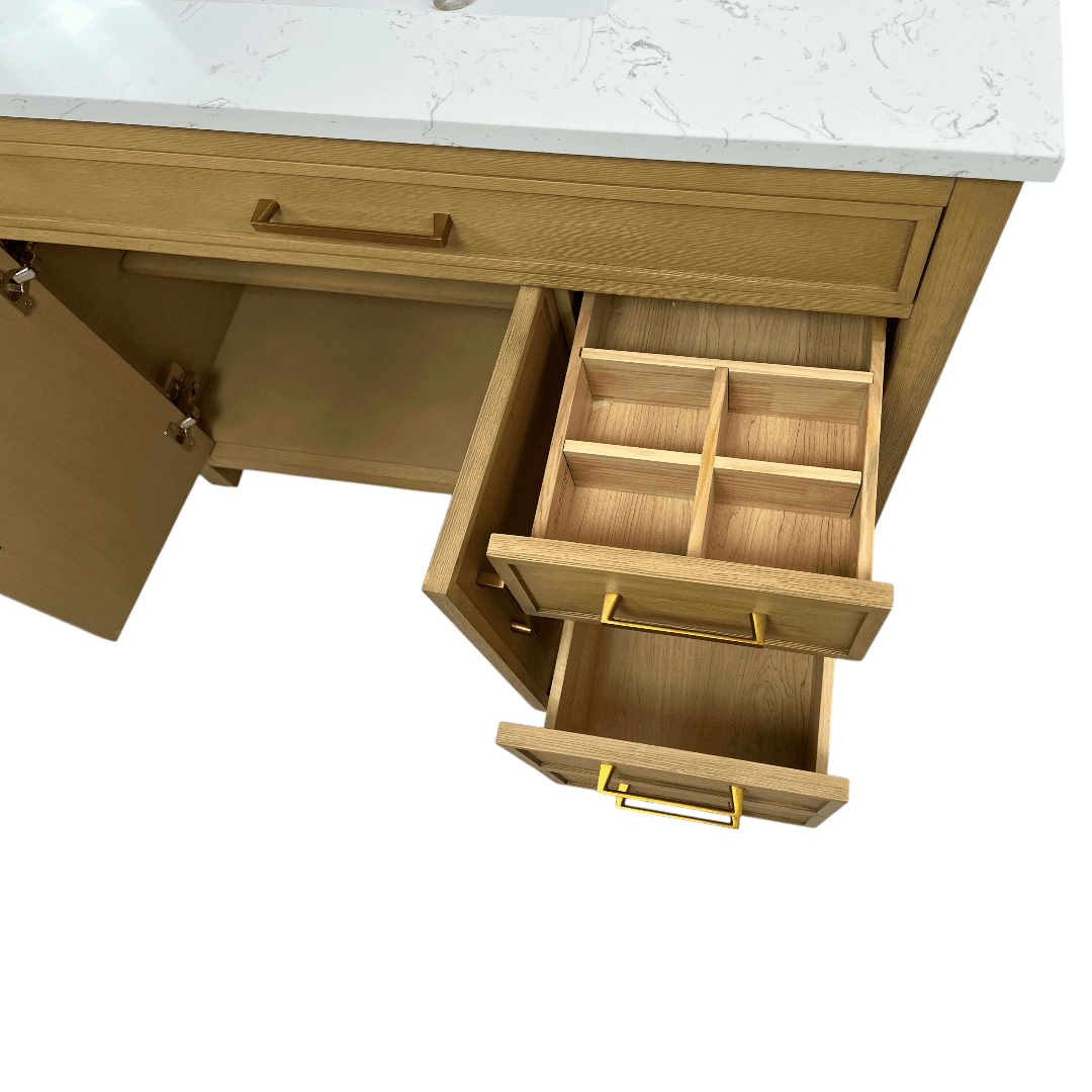 Sudio Design Logan 42″ Sand Vanity with Carrara White Top - Thumbnail 19