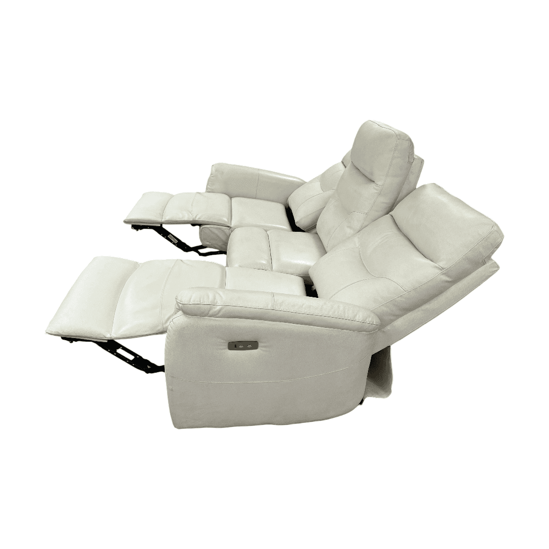 Latitude Run Viradis Genuine Leather Zero Clearance Recliner Power Reclining Sofa With USB Port, Modern 3 Seater Recliner Couch - Thumbnail 9