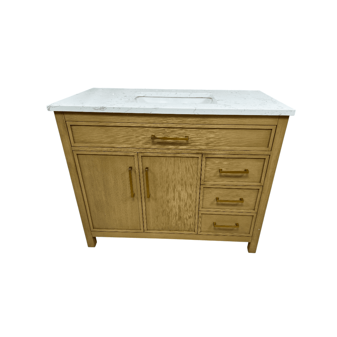 Sudio Design Logan 42″ Sand Vanity with Carrara White Top - Thumbnail 12