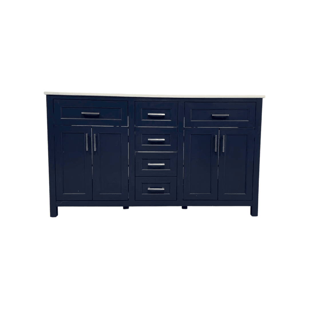 Lark Manor Chezkel 60'' Fully Assembled Double Bathroom Vanity with Ceramic Sink - Thumbnail 4