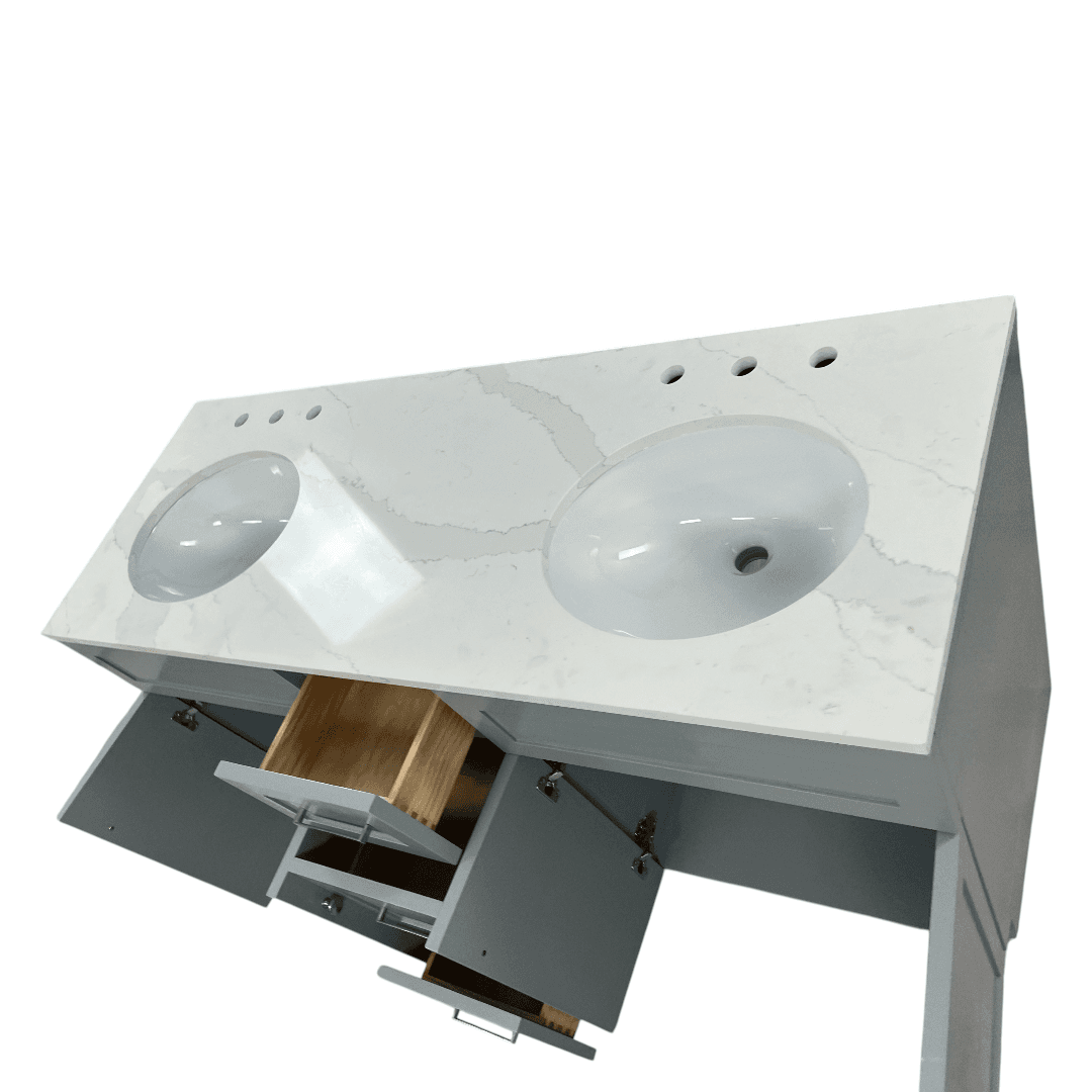 Red Barrel Studio Hamlet Double Bathroom Vanity with White Quartz Top - Thumbnail 18