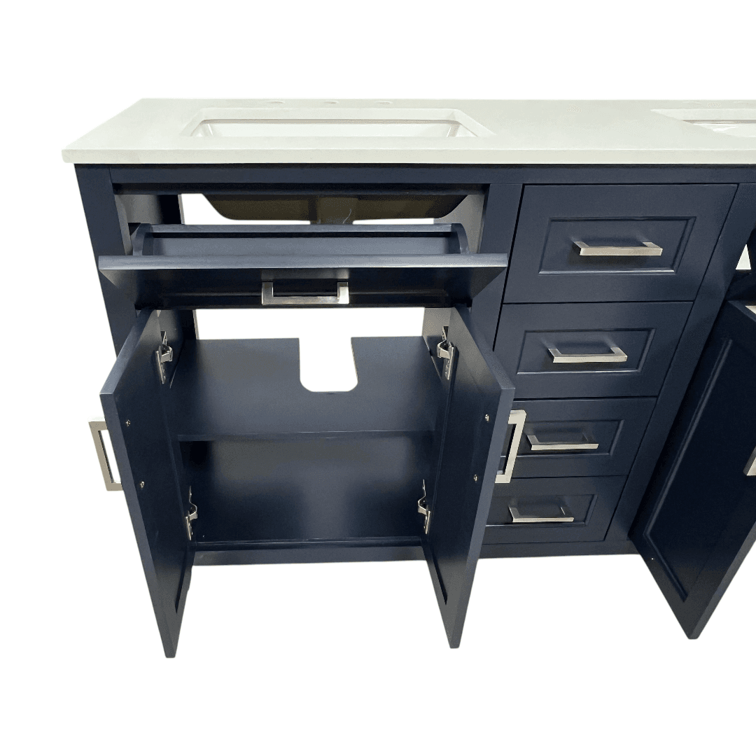 Lark Manor Chezkel 60'' Fully Assembled Double Bathroom Vanity with Ceramic Sink - Thumbnail 13