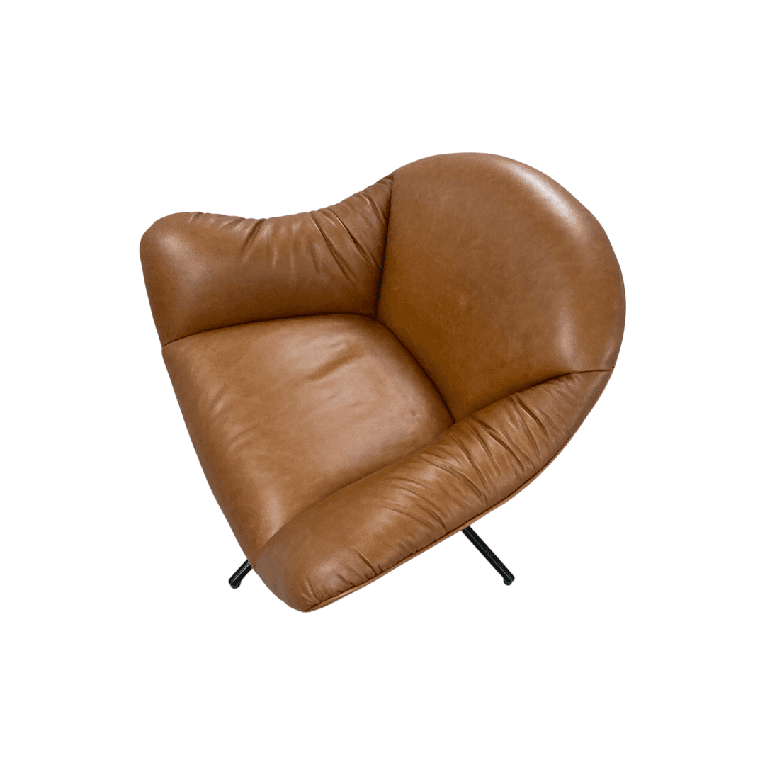 Castlery Arden Leather Swivel Armchair Set of 2 - Thumbnail 19