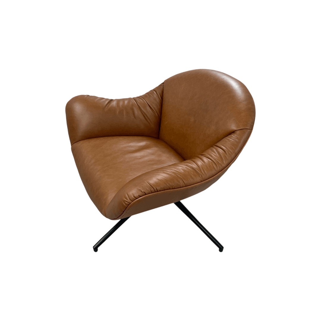 Castlery Arden Leather Swivel Armchair Set of 2 - Thumbnail 18